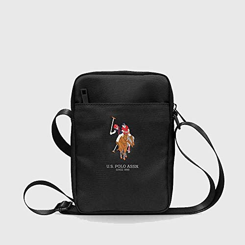 CG Mobile U.S.Polo Assn. Tablet-Tasche Verstellbarer Schultergurt Geeignet für Outdoor, Business, Büro, Schule, Leicht Slim Offizielles Lizenzprodukt (8 Zoll, Schwarz)