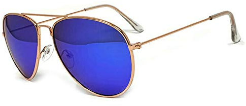 iceBoo Sunglasses pilot style Gold, Black, Copper or Silver Metal frame, Unisex UV 400 vintage Retro (A111)