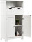 CASART Bathroom Floor Cabinet, Wooden Storage Cupboard with Adjustable Shelf & Doors, Freestanding Side Cabinet Storage Organizer for Bathroom Kitchen Living Room (White)