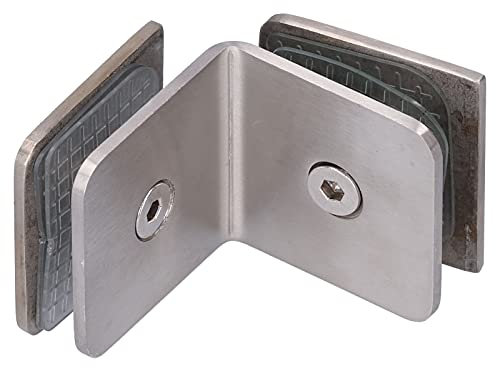 Pinces à Verre Support de Verre en Acier Inoxydable 304 Support de Clip de Porte de Douche à Dos Plat Support de Support Pinces de Verre Carrées à Angle Droit à 90