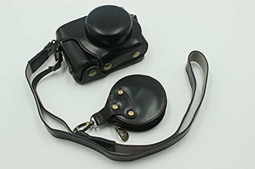 E-P7 Camera Case, Zakao PU Fullbody Bottom Opening Version Protective Leather Camera Case Bag for Olympus PEN E-P7 EP7 14-42mm EZ lens with Shoulder Strap and Mini Bag (Black)