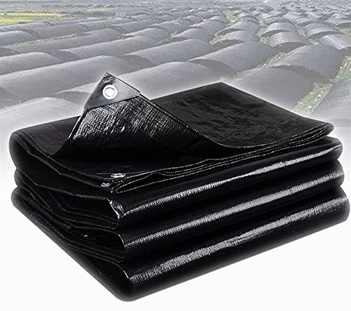 Schwarze Abdeckplane Wasserdicht PE Plane Dicke Plane Beschattung Und Wasserdicht Für Garten Trampolin Auto Camping Gartenarbeit Mehrere Spezifikationen Verfügbar ( Farbe : Schwarz , Größe : 6mx6m )