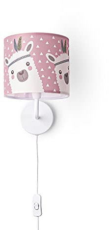 Paco Home Kinderzimmer Wandleuchte Baby Straße Feuerwehr Wandlampe Baby Lampenschirm Stoff Rund E14 Mit Stecker Und Kabel