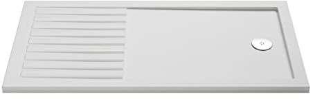 nuie NSR1680 Trays Modern Bathroom Slip Resistant Walk in Shower Tray, 800mm x 1600mm, Matt White