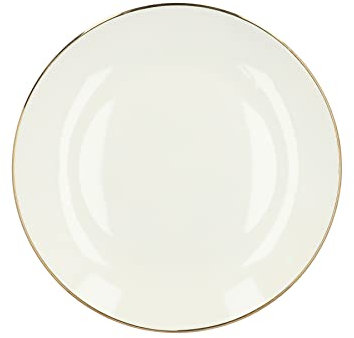 HOMLA Auro Speiseteller 26 cm Porzellan goldener Rand Essteller weiß rund klassisch modern minimalistisch Tafelgeschirr Dessertteller Küche Tischdeko Geschirrset