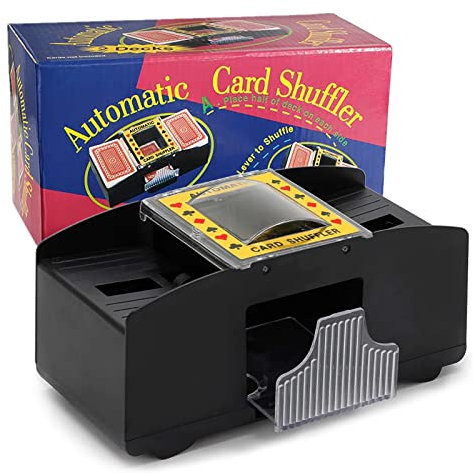 ZAKVOP Kartenmischmaschine Elektrische 2 Decks, Automatischer Kartenmischer für Spielkarten wie Pokerkarten, UNO-Kartenspiel und Blackjack, ideal für Familienfeiern und Reisen (Batteriebetrieben)