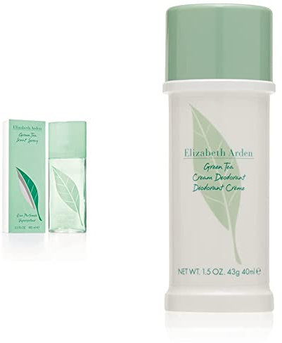Elizabeth Arden Green Tea – Eau de Parfum Spray femme/women, erfrischender Damenduft mit floraler Zitrusnote, 100 ml & Green Tea Deodorant Creme, Deo Stick mit Tee-Extrakt & leichtem Zitrusduft, 40 ml