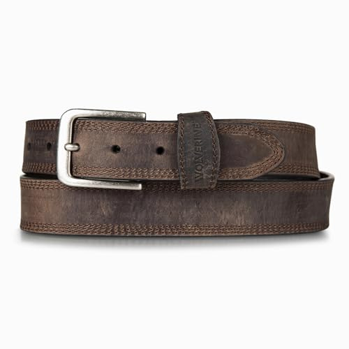 Wolverine Men Boot Leather Work Belt, Rugged-Brown, 38