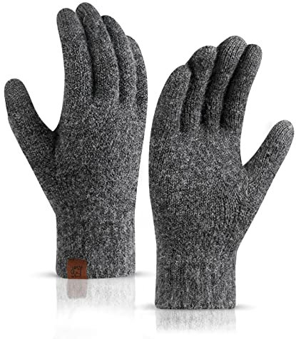TAGVO Damen Winter Touchscreen Handschuhe Gedehnt Kaschmir Strickhandschuhe Sport Warme und Winddicht Dicke Wollhandschuhe Winterhandschuhe für Skifahren Radfahren und SMS - Einheitsgröße