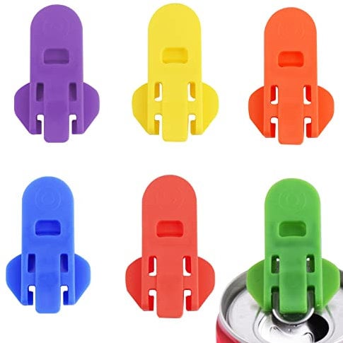 Abeillo 6 Pieces Manual Easy Can Opener, Soda Beer Can Opener Beverage Can Top Ring Opener Tool, Leakproof Soda Can Cover Can Openers for Pop, Coke, Beer, Soda, Aluminum Beverage