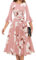 HomRain Women Dress Floral Dress Formal Dress Cocktail Dress Church Dress Wedding Guest Dress,Blush White Flower L