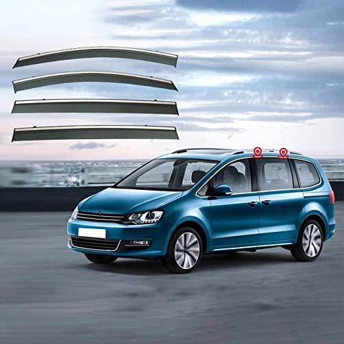 4 Stück Autofenster Windabweiser für Vw Sharan 7N 2011-2022, Vorne Hinten Regenschutz Seitenfenster Sonnenschutz Deflektor Zubehör