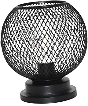 Folpus Vintage Wrought Iron Desk Lamp Metal Wire Basket Cage Vintage Table Lamp Iron Night Light for Living Room Reading NightStand Home, Style A
