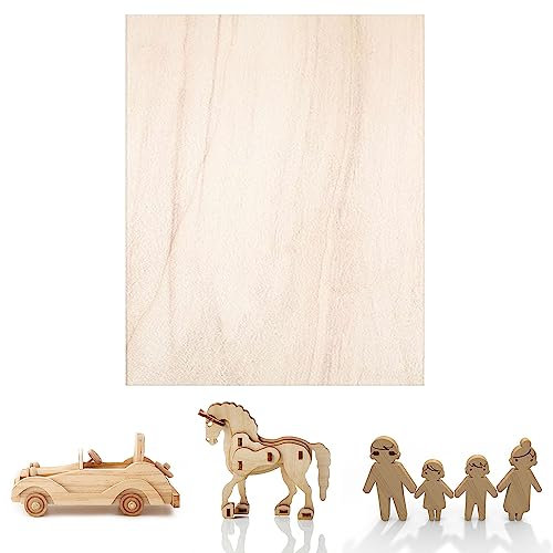 3mm Plywood Board Basswood Board 50 x 40cm / 16.7 x 15.7in, Unfinished DIY Blank Sheets Wood Craft Board Rectangle Wooden Board for Painting, Engraving, Art, Home Decor