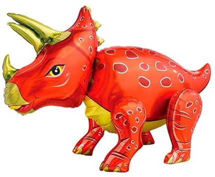 Folienballon 3D Dinosaurier: Großer, realistischer T-Rex Luftballon mit beweglichen Beinen, 13 Rot, ca. 57,5 x 91 cm - Perfekt für Kindergeburtstage, Dino-Partys & Dekorationen