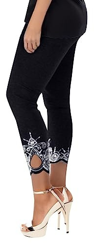 Halloween Sport Set Gym Short Tayt Damen Damen-Caprihose mit Blumendruck, Gesäßstraffung, schmal, hohe Sport-Yogahose Regenhose Große Größen Damen Leggings Yoga Hose Sporthose