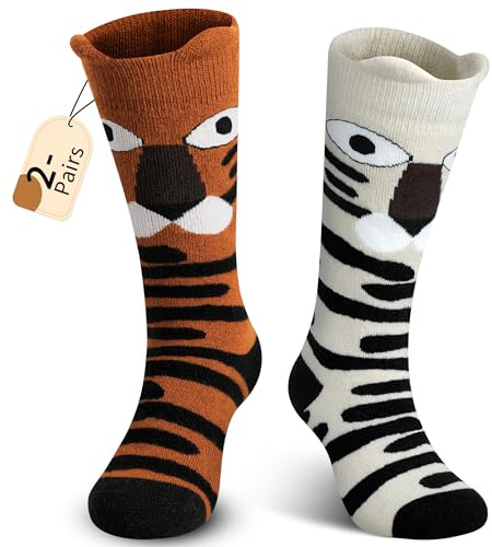 Muezna Kids Wool Ski Socks 2 Pairs Toddler Winter Warm Thermal Snow Socks Boys Girls for Snowboard Skating