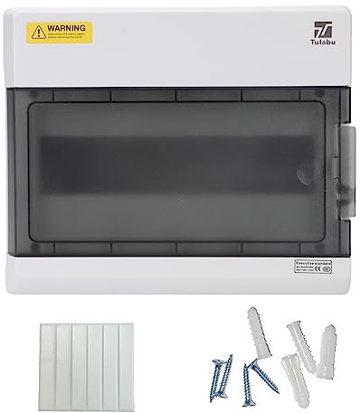 Tulabu Boîte de Disjoncteur étanche à 12 Circuits Boîtier de Boîte de Distribution en Plastique en Alliage PC/ABS Ip66 Avec Couvercle Transparent, Bus et Rail DIN