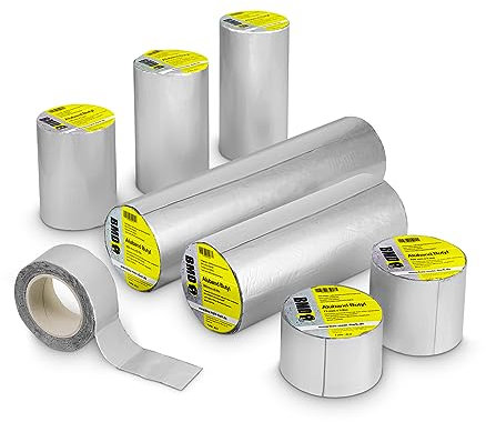 BMD Aluband Reparaturband (100mm x 5m) Aluminium Butylband wasserdicht Alu Butyl Kleber Dichtband selbstklebend Panzertape Klebeband