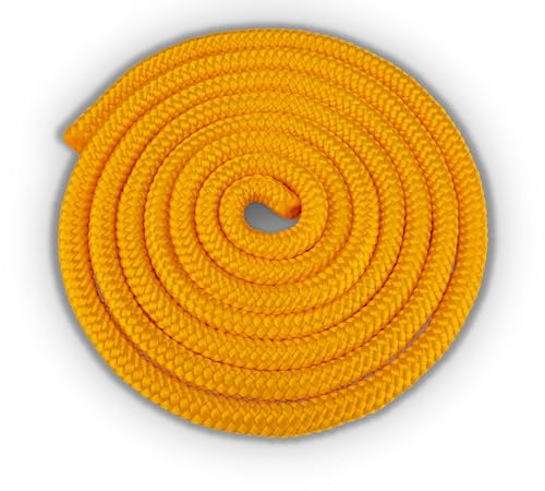 HAEST Springseil für Kinder & Erwachsene | 3,00 m Länge | Gelb | 120 g Gewicht | Ideal für Schul- und Vereinssport | Robust & Anpassbar