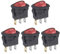 VEXUNGA Interruptor Basculante 12V 20A Redondo Interruptores Palanca 3 Pines ON/OFF 2 Posición Luz Rojo Encendido/Apagado (Paquete de 5)