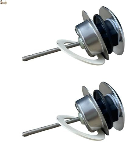 BricoLoco.com Tapón lavabo click clack universal Pack 2 uds. Sistema de mecanismo de muelle clic clac para convertir tapón convencional de rejilla en válvula click clack. Lavabo, bañera, fregadero (2)