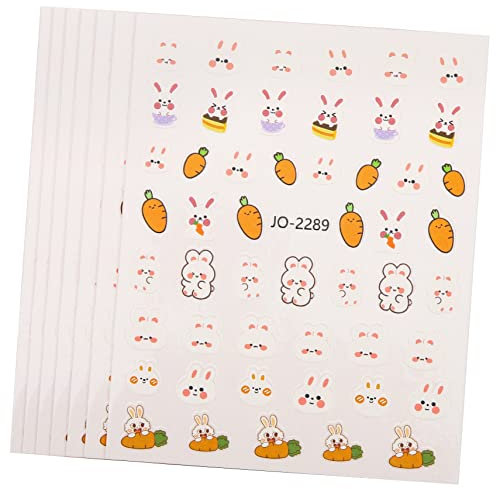 FRCOLOR 10 Blätter Nagelsticker zu Ostern gel nail sticker gel aufkleber nägel ostern fingernagel aufkleber osternägel zubehör Nagelzubehör Erdbeerdekor Nagelaufkleber