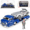 Mercedes-B Renntransporter Rennwagen Schnelltransporter 1955 W196 mit Mercedes 300 SLR und Figur 1/43 Schuco Modell Auto mit individiuellem Wunschkennzeichen