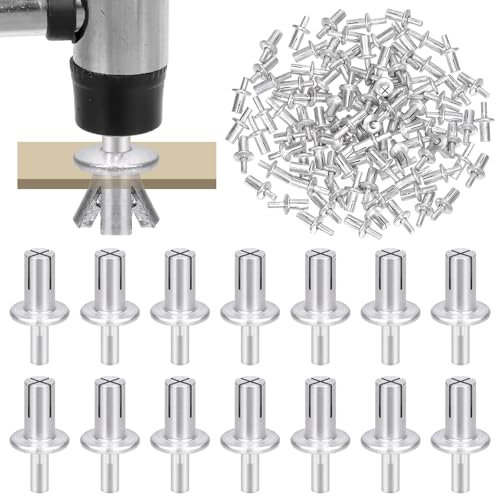 Glarks 100pcs M5 x 9mm Aluminum Core Rivets with Round Head Knock Type Expansion Aluminum Rivets Half Round Head Aluminum Core Rivets Hammer Drive Rivets for Mechanical Equipment