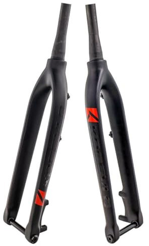 DHNCBGFZ Fourche Rigide en Carbone 27.5/29 ''Fourche De VTT 100 * 15mm Frein À Disque À Axe Traversant 1-1/2 Fourche Avant De Vélos À Tube Conique sans Filetage(Black 1,29)