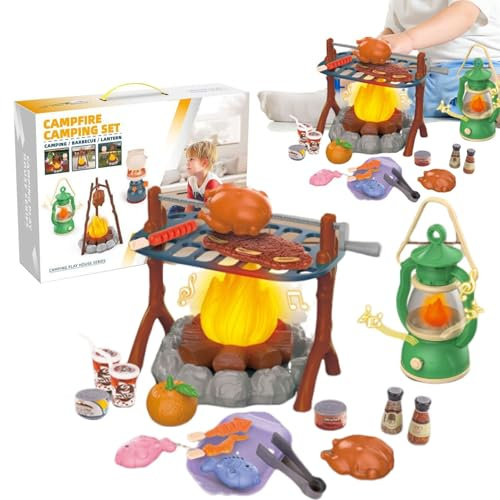 Acunny Kids Camping Toy Set, Kids Camping Toy - Play Kitchen Camping Equipment, Campfire Set, Outdoor Role Play, Creative and Educational Kids Toys for Kids Ages 3-6