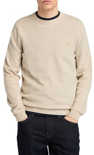 Timberland Maglione da Uomo Girocollo in Lana Merino Cohas Brook Beige Taglia XXL Codice TB0A2BFHEGM