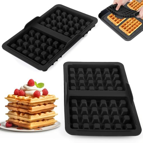 2 Pièces Moule à Gaufres pour Friteuse à Air Chaud, Compatible avec Ninja AF300EU, AF400EU, AF451EU, SL400EU et AF500DE