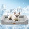 COZY KISS Kühlbett für Hunde, Orthopädisches Hundebett Mittelgroße Hunde, Hundecouch mit Eierförmiger Kistenschaum, Hundesofa mit Abnehmbarer Bezug, Silbergrau (L,91x69x16cm)