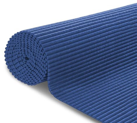 MERCURY TEXTIL- Alfombrilla Antideslizante de Goma Eva Protección de Cajones, Estantes Anchura de 65cm, Alfombrilla Impermeable para Baño, Tapete, Fregadero y Cocina (150x65cm, Azul)