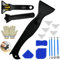 17Pack Silicone Caulking Tools Set, Sealant Finishing Tool with Safety Gloves, Grout Remove Scraper Caulk Remover Glass Glue Angle Scraper for Bathroom,Kitchen,Floor,Window,Sink Joint,Frames Seal