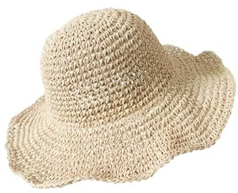 Andiker Women Straw Hat, Foldable Floppy Wide Brim Sun Cap, Summer Outdoor Beach Hat UV Protection for Women Girls (UK, Alpha, One Size, Beige)