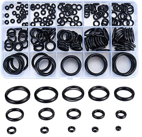 200 STK O-ringe Dichtungsringe Set Sanitär, O Ring Sortiment, Gummidichtungen Set, Metrische Dichtungen Unterlegscheiben für Autoreparatur hydraulisch(15 Größen, Schwarz)