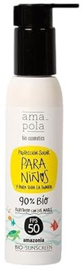 Mineralische Sonnencreme für Babys, LSF 50, Bio-Mohn, mineralischer Sonnenschutz für Kinder, physischer Filter, atopische Haut, ohne Chemikalien, 90 % Bio, wasserfest, 125 ml