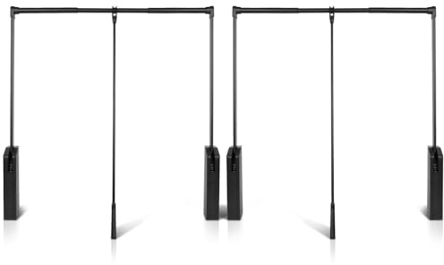 Kleiderlift für Schrankbreite 2 Stück, Kleiderstange aus Aluminiumlegierung Ausziehbarer Wardrobelift Schrank | Breiten-verstellbar 890-1210 mm | Tragkraft bis 15 Kg | Doppel-Puffer-System