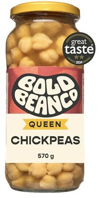 Bold Bean Queen Chickpeas 570g – High Protein & Fibre – Ready to Eat – Vegan, Gluten Free Pantry Staple