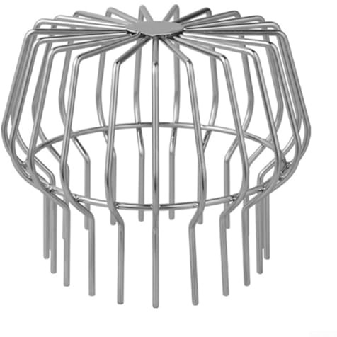 SiSinkal Runder Abflussfilter aus Edelstahl, für Dachrinnensystem, 50 200 mm, silberfarben (für 145 160 mm Rohr)