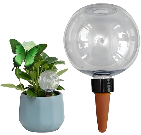 17 oz Plant Self Watering Globes, Plastic Water Bulbs, Slow Release Terracotta Self Watering Planter Insert Indoor/Outdoor,Watering Plants While on Vacation (6, White)