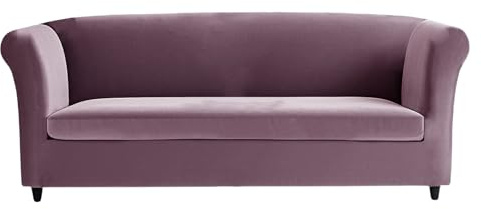 Stretch Velvet Chesterfield Sofabezug - rutschfeste Schonbezüge mit separaten Kissenbezügen für 2-Sitzer-Sofa (Pink Love Design) - Möbelschutz