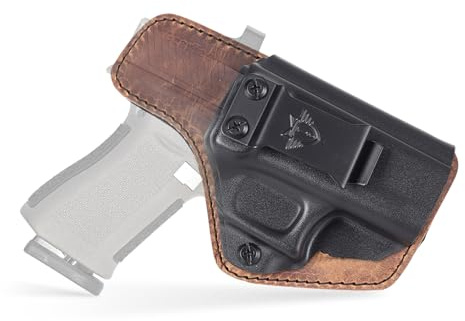 Pvnoocy IWB Holster maßgeschneidert für G43 / G43X – Hybrid-Holster aus Polymer und Leder, Red Dot kompatibel, Concealed Carry tauglich