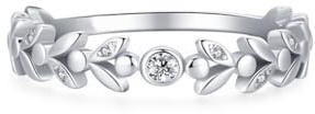 Whoiy Echt Gold Ringe mit Moissanite 0.1ct für Damen, Eheringe 950 Platin Unique Ringe Verlobung Gold Damenring Größe 58 (18.5)