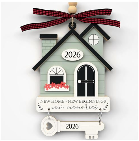 New Home Gifts Ornament 2026 House Warming Gifts Wooden Hanging Houses | New Home Housewarming Presents Homes for Couple Keepsake for First Homes Beginnings for Women Family Friends Gift Ideas