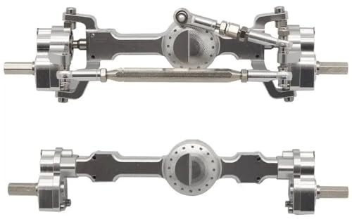 RC Crawler Portal Axle Set 1/12 Scale Metal Front e Rear Axles Compatibile con MN99S N D90 FJ45 Mn40 Mna45 mna90 mn91 mN96 N98(Silver)