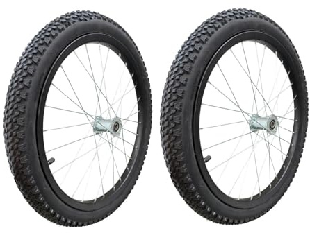 rockible 2X 20'' Fahrradanhänger-Rad, Gummireifen, für Fahrradsport, einfache Montage, Ersatzteil für Fahrradanhänger