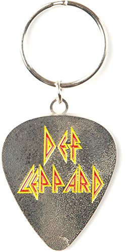 Def Leppard Keyring Keychain Guitar Pick Band Logo Hysteria New Official Metal